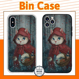 Ốp Silicon Chống Sốc In Hình Mèo Quàng Khăn Đỏ XinhXan Đáng Yêu iphone 14 13 12 11 Pro Max 6 7 8 Plus X Xr Xs Max MEO007