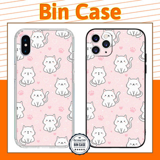 ❤Ốp đẹp Mèo nhí tí hon màu trắng cute ❤Ốp Xinh màu hồng pastel iphone 14 13 12 11 Pro Max 6 7 8 Plus X Xr Xs Max MEO051