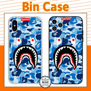🔥Ốp lưng sành điệu BLUE BAPE cá mập 🔥camo màu xanh iphone 14 13 12 11 Pro Max 6 7 8 Plus X Xr Xs Max BRAND003