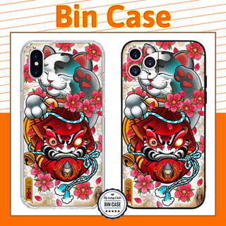 ❤Ốp iPhone Hình Xăm Nghệ Thuật Hoa Lá Ốp Mèo Búp Bê Daruma Doll iphone 14 13 12 11 Pro Max 6 7 8 Plus X Xr Xs Max MEO049