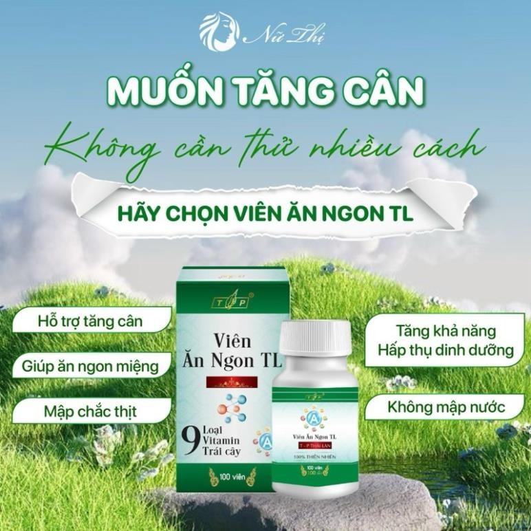 Viên ăn ngon tăng cân TL liệu trình 30 ngày (hộp 56 viên) dùng trải nghiệm