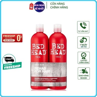 Dầu gội xả tigi đỏ bedhead chính hãng cặp dầu gội xả phục hồi hư tổn 750ml hàng đức chính hãng