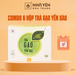 Combo 6 hộp trà gạo yến sào - nhà yến nha trang - trà túi lọc - trà gạo lứt - trà yến