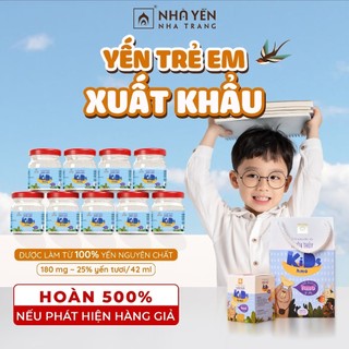 Yến sào cho bé xuất khẩu Thiên Thủy Kids Hmo và Canxi Hộp 9 lọ giúp bé tăng cường miễn dịch