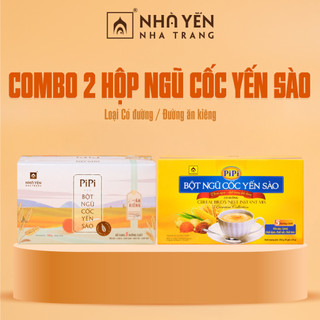 COMBO Bột Ngũ Cốc Yến Sào Có Đường Không Đường Hộp 10 Gói - Bột Ngũ Cốc Dinh Dưỡng - Nhà Yến Nha Trang