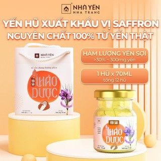 Yến hủ chưng sẵn Nhụy hoa nghệ tây hộp 12 lọ tăng cường trí nhớ, giảm stress - Nhà Yến Nha Trang