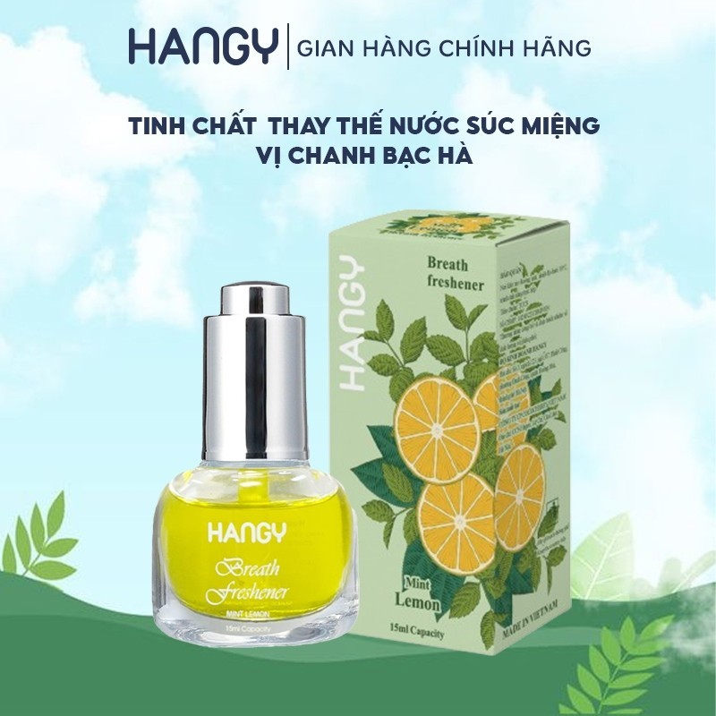 Tinh Chất Súc Miệng Hangy Chuyên Dụng Cho Máy Tăm Nước Diệt Sạch 99% Vi Khuẩn, Sát Khuẩn Mắc Cài, Khử Mùi Hôi Miệng 15Ml