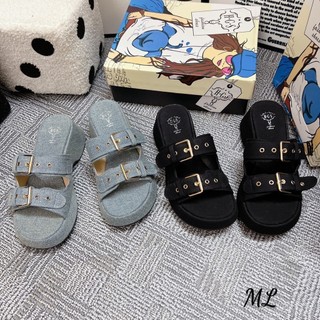 Dép 2 quai khoá 2 mầu đen-xanh sz 35-40 fullbox