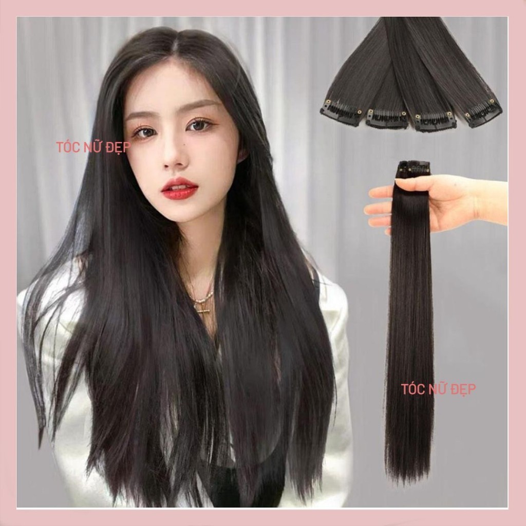 Tóc giả kẹp phím NHỎ phồng Tóc dải kẹp thẳng Tép Tóc kẹp phím thẳng KT02 giúp tóc dày dài hơn