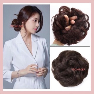  Búi tóc giả nữ cao cấp búi tóc xoăn hàng loại to dày dặn Tóc giả búi tròn trẻ trung BU03 