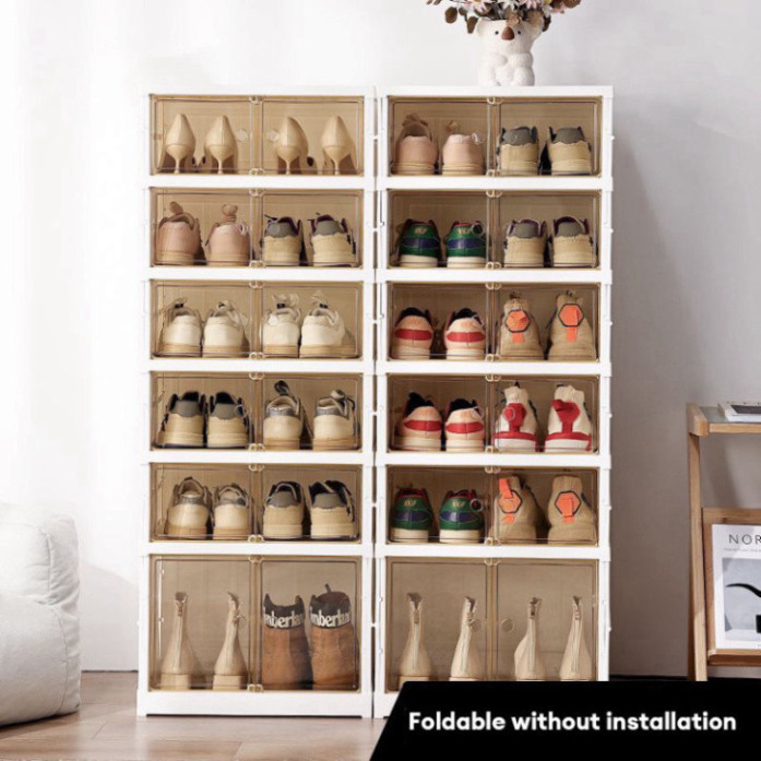 Tủ Đựng Giày HK20 Bằng Nhựa PP Cao Cấp Hàng Không Cần Lắp Đặt Gấp Gọn Tiện Lợi TVQ Store