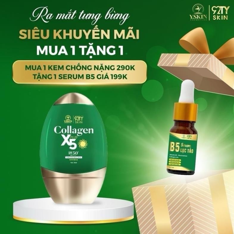Kem Chống Nắng Collagen X5 Plus , Kem Chống Nắng Đa Tầng Collagen X5 (tặng kèm serum B5 lục tảo mini