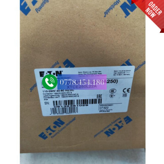 Eaton Muller Dilm250/22 (Ra250) Công Tắc Tơ Dòng Cao Hiệu Suất Cao Nhập Khẩu Từ Đức Nhãn EATON