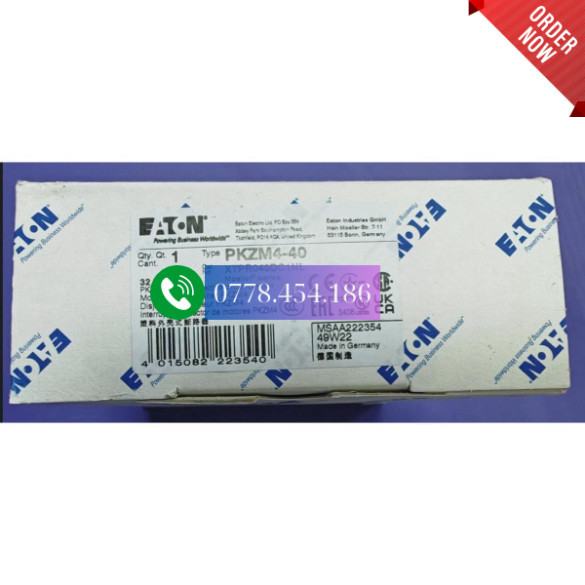 Eaton PKZM4-40 Đức Nhập Khẩu Bộ Ngắt Mạch Bảo Vệ Động Cơ Điện Chính Hãng EATON Tiêu Chuẩn