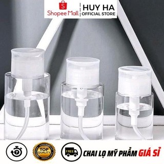 Lọ Chiết Tẩy Trang [120ml,150ml,200ml,300ml] Chai Chiết Mỹ Phẩm Toner Có Nút Nhấn Tiện Lợi HUY HA COSMETIC PACKAGING