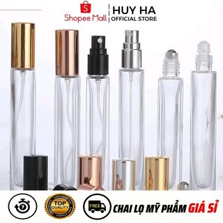 Vỏ Bi Lăn Chiết Nước Hoa Thủy Tinh 5ml,10ml,20ml,30ml Đựng Dầu Thơm, Phụ Kiện Du Lịch HUY HA COSMETIC PACKAGING