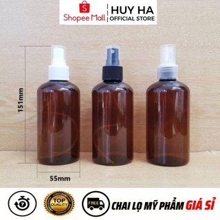 [Sỉ Siêu Rẻ] Chai Chiết Mĩ Phẩm Lọ Nhựa Pet Xịt Phun Sương 250ml Lùn Chiết Mỹ Phẩm, Nước Hoa  HUY HA COSMETIC PACKAGING