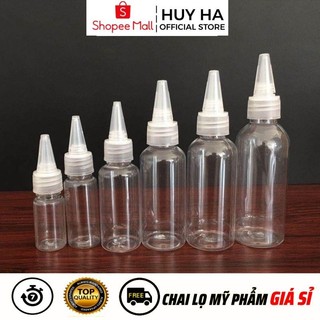 Chai Chiết Mĩ Phẩm Nhựa Pet Nút Nhọn 20ml,30ml,50ml,100ml,150ml,200ml,250ml Chiết Mực HUHA