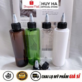 [Sỉ Siêu Rẻ] Vỏ Nhựa Pet Nút Nhọn Mực Xăm 20ml - 250ml Đựng Mực, Hương Liệu HUHA