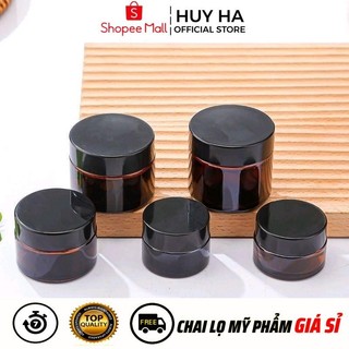 Hũ Hộp Chiết Mỹ Phẩm Thủy Tinh Nâu 5g,10g,15g,20g,30g,50g Đựng Kem Face HUY HA COSMETIC PACKAGING, Phụ Kiện Du Lịch