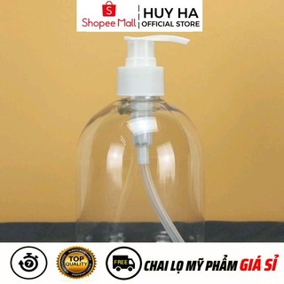 Chai Lọ Xịt Vòi Nhấn, Vỏ Nhựa Pet 500ml, 1 Lít Đựng Dầu Gội, Sữa Tắm HUHA