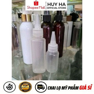 [Combo100c] Chai Lọ Nhựa Mềm Nút Nhọn Nhỏ Giọt Ac 50ml,100ml Đựng Dung Dịch, Hương Liệu HUHA