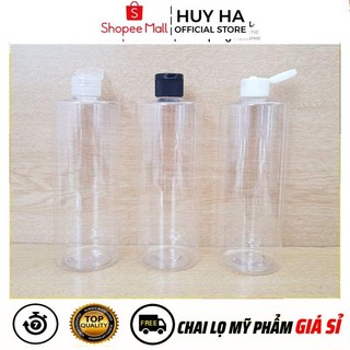 [Sỉ Siêu Rẻ] Chai Lọ Nắp Bật Nhựa Pet 500ml Đựng Dầu Gội, Sữa Tắm HUHA