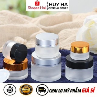 Hũ Hộp Chiết Mỹ Phẩm Thủy Tinh Bạc 30g,50g Chiết Mỹ Phẩm , Phụ Kiện Du Lịch  HUHA