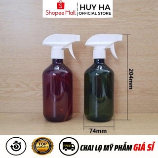 [Sỉ Siêu Rẻ] Chai Lọ Vòi Xịt Kính [500ml] Vỏ Nhựa Pet Đựng Dung Dịch  HUY HA COSMETIC PACKAGING
