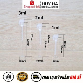 [100c] Chai Lọ Chiết Mẫu Thử Nước Hoa 1ml 2ml 3ml, Phụ Kiện Du Lịch HUHA