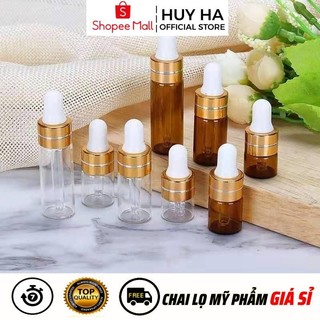 Chai Lọ Chiết Serum Tinh Dầu Thủy Tinh Mỏng 2ml,3ml,5ml , Phụ Kiện Du Lịch  HUY HA COSMETIC PACKAGING
