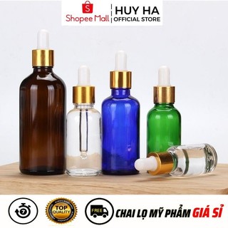 [50ml,100ml] Lọ Tinh Dầu Thủy Tinh Nắp Bóp Giọt Chiết Mỹ Phẩm, Phụ Kiện Du Lịch HUHA