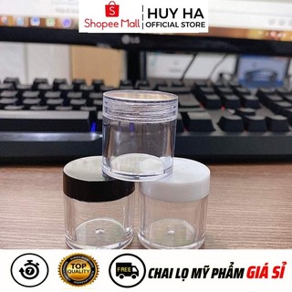 Hủ Hộp Đựng Kem Nhựa 10g Thân Cao Nắp Trong,Đen,Trắng, Phụ Kiện Du Lịch  HUHA