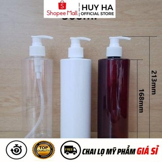 Chai Xịt Vòi Nhấn Sữa Tắm Nhựa Pet 500ml, 1 Lít HUY HA COSMETIC PACKAGING