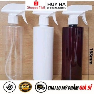 [Sỉ Siêu Rẻ] Chai Lọ Vòi Xịt Kính [500ml] Nhựa Pet Chiết Mỹ Phẩm, Dung Dịch  HUHA
