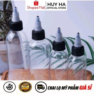 Chai Chiết Mĩ Phẩm [20ml - 300ml] Chai Nhựa Pet Nút Nhọn Mực Xăm Chiết Mực, Mỹ Phẩm.  HUHA