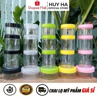 Hủ Hộp Đựng Kem Nhựa Pet 50g,100g, 200g, 250g,500g Đựng Mỹ Phẩm, Thực Phẩm, Đồ Khô, Ngũ Cốc HUY HA COSMETIC PACKAGING