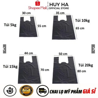 [Sỉ Siêu Rẻ] [1kg] Túi Nilong Đen Hai Quai Đen Nhám , Bọc Xốp , Đóng Hàng , Đựng Rác  HUHA