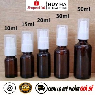 Chai Chiết Mĩ Phẩm Thủy Tinh Xịt Giọt 30ml,50ml,100ml Đựng Dầu Gội, Sữa Tắm.  HUHA