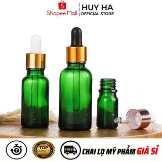 [15ml,20ml] Lọ Đựng Tinh Dầu Xanh Lá Chiết Serum Khoen Vàng,Đen,Bạc, Phụ Kiện Du Lịch HUHA