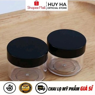 Hủ Hộp Đựng Kem HUY HA COSMETIC PACKAGING Nhựa 20g Nắp Đen Chiết Mỹ Phẩm , Phụ Kiện Du Lịch