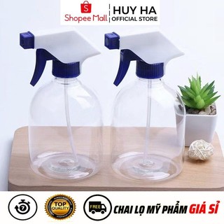  Chai Lọ Vòi Xịt Kính HUY HA COSMETIC PACKAGING  Chai Lọ Nhựa Pet Vòi Xịt Kính 500ml Béo Lùn Rỗng .