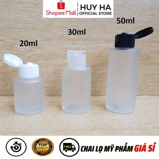 Chai Lọ Nắp Bật Thủy Tinh Mờ Vai Ngang 20ml,30ml,50ml Chiết Mỹ Phẩm HUHA