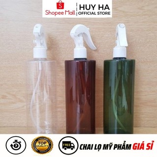 [Sỉ Siêu Rẻ] Chai Lọ Xịt Vòi Chuột Vỏ Nhựa Pet 500ml Cao Vai Ngang Chiết Dung Dịch  HUY HA COSMETIC PACKAGING