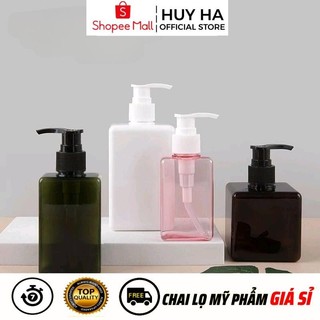  Chai Nhựa Pet Xịt Vòi Nhấn Sữa Tắm 100ml,150ml,200ml,250ml Đựng Dầu Gội, HUY HA COSMETIC PACKAGING