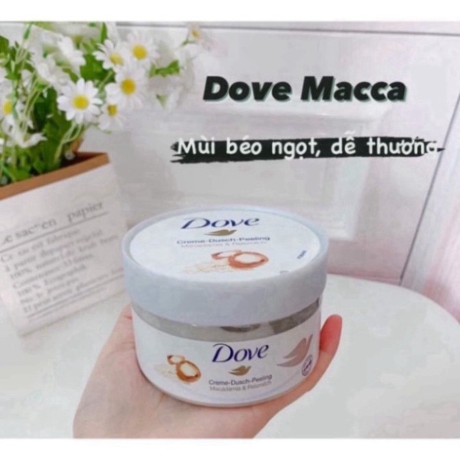 Kem Tẩy Tế Bào Chết Body Dove Macca Lựu Đỏ Chăm Da Sáng Mịn, Giữ Ẩm, Dưỡng Trắng 225ML Bản Đức Cao Cấp | BigBuy360 - bigbuy360.vn