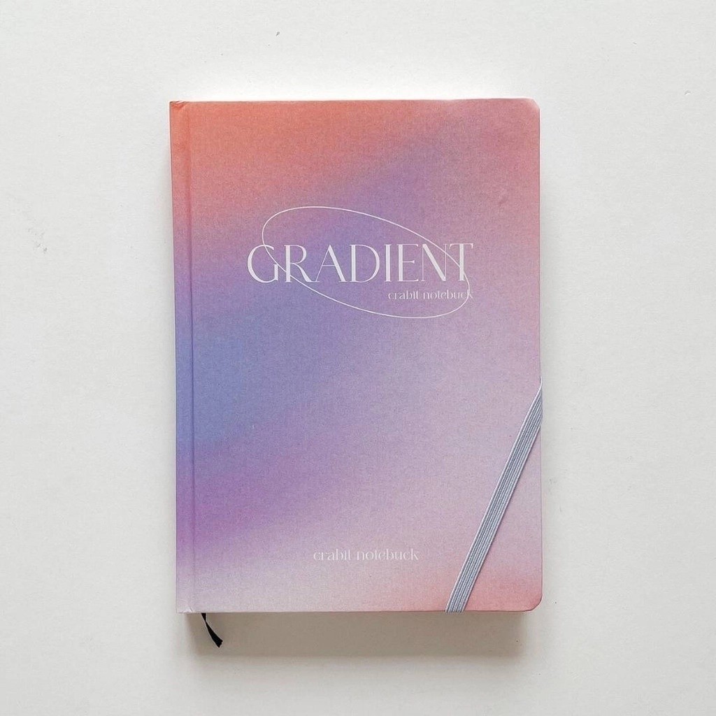 Sổ tay A5 CRABIT Gradient Hồng Tím ruột ô vuông grid 130gsm ghi chép, làm bullet journal, quà tặng