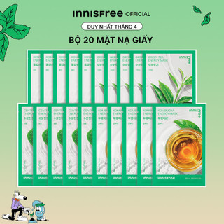 Bộ 20 Mặt nạ giấy dưỡng da Hàn Quốc innisfree Energy Mask 22ml (giao ngẫu nhiên) (New 2024)