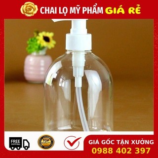 Chai Xịt Vòi Nhấn ❣️ Nhựa Pet Vòi Nhấn Sữa Tắm 500ml Trong Béo Lùn Chiết Mỹ Phẩm ..