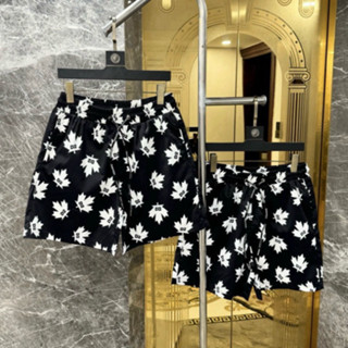 1 Quần Short Gió Nam DSQ Đen In Hoạ Tiết Logo Hình Lá Phong D2 Trắng Quanh Quần. Quần Đùi Siêu Cấp Cho Boy Phố Đi Biển 2